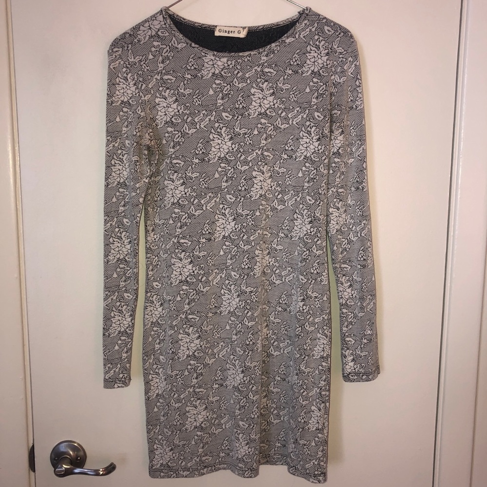Long Sleeve Patterned Dress